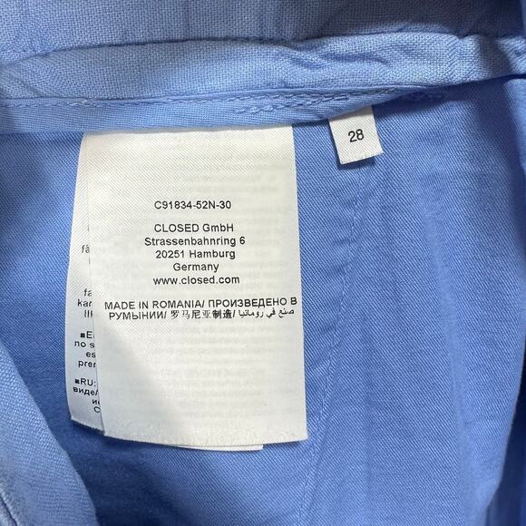 CLOSED Barton Wide Leg Linen Cotton High Rise Pants Blue Size 28 - Picture 7 of 9